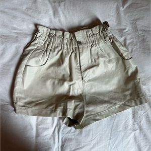 ASTR faux leather paper bag shorts.